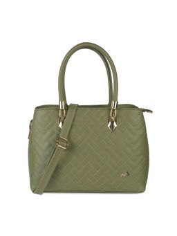 Metro - Textured Green Casual Hand Bag with Detachable Sling
