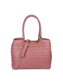 Metro - Textured Pink Casual Hand Bag with Detachable Sling