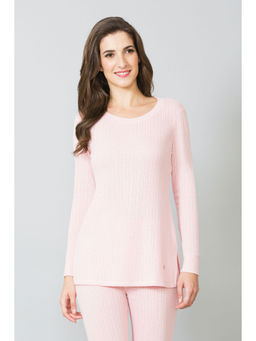 Van Heusen Woman Lingerie and Athleisure - Van Heusen Women Antibacterial & Round Neck Thermal Top - Silver Pink