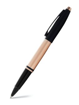 Cross - Calais Brushed Rose Gold Plate and Black Lacquer Rollerball Pen