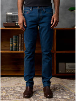Andamen - Men Navy Blue Denim Cotton Elastane Jeans