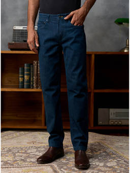 Andamen - Men Navy Blue Denim Cotton Elastane Jeans