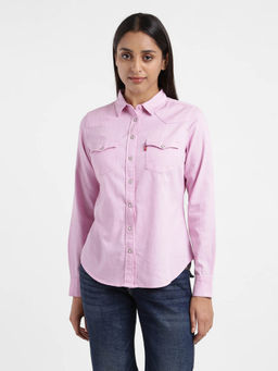 Levi's - Women's Pink Solid Straight Fit Shirt