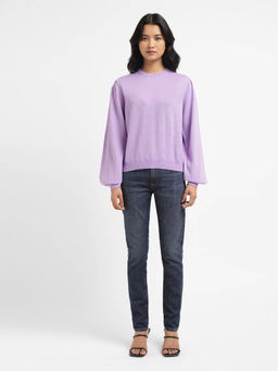 Levi's - Women's Solid Purple Crew Neck Top