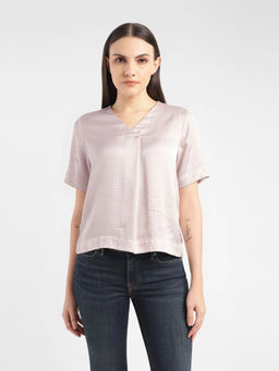 Levi's - Women's Printed Lavender V-Neck Top