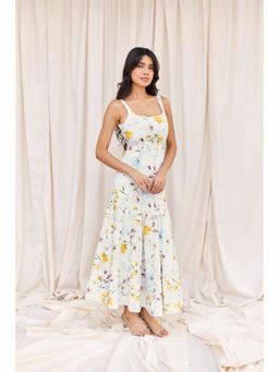 Urban Suburban - White Floral Fit and Flare Midi Dress