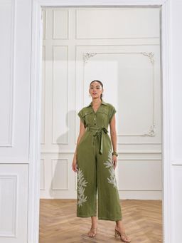 Style Island - Amber Green Jumpsuit with Belt