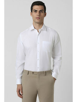 Van Heusen - Men White Regular Fit Checks Full Sleeves Formal Shirt
