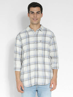 American Eagle - Men Checks White Slim Fit Everyday Button-Up Shirt