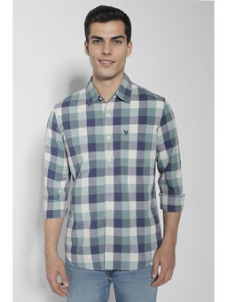 American Eagle - Men Checks Multi-Color Slim Fit Plaid Poplin Everyday Button-Up Shirt