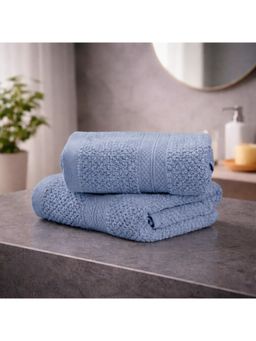 LANE LINEN - Colorado Luxury Cotton Navy Blue Hand Towels (Pack of 2)