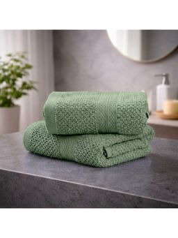 LANE LINEN - Colorado Luxury Cotton Olive Hand Towels (Pack of 2)