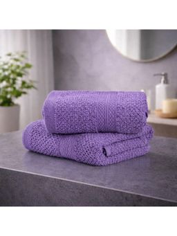 LANE LINEN - Colorado Luxury Cotton Purple Hand Towels (Pack of 2)