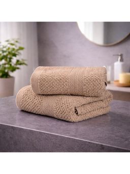 LANE LINEN - Colorado Luxury Cotton Taupe Hand Towels (Pack of 2)