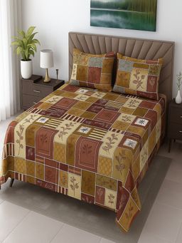 Threadwear - Cotton Flat Bedsheet With 2 Pillow covers (Super King)