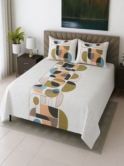 Threadwear - Cotton Flat Bedsheet + 2 Pillow covers (Super King)