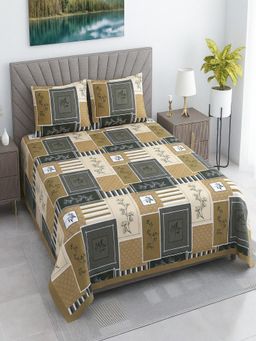 Threadwear - Multicolor Floral Cotton Flat Bedsheet With 2 Pillow cover (Super King)