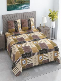Threadwear - Multicolor Floral 400 TC Cotton Flat Bedsheet With 2 Pillow cover (Super King)