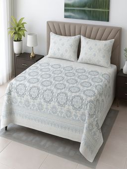 Threadwear - Cotton Flat Bedsheet With 2 Pillow covers Threads (Queen)