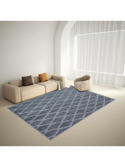 Welspun - Grey Wonderful Polyester Machine Tufted Geometric Design Bedside Runner