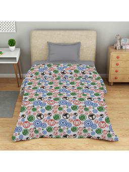 SPACES - Grey Marvel Avengers Cotton Twill Weave Printed Kids Bedsheet