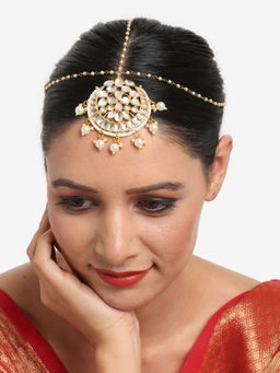 Ruby Raang Studio - Dusk Dew Kundan Layered Matha Patti