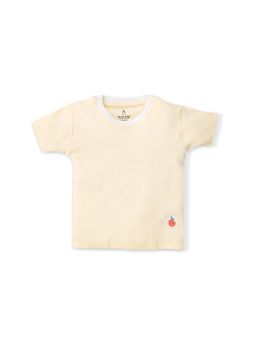 Honcho Baby - Baby Boys and Girls Regular Fit Cotton T-shirt - Cream