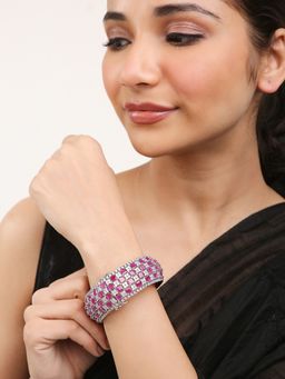Khushi Jewels - Zircon Diamonds and Pink Square Setting Bracelet