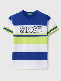 United Colors of Benetton - Multi-Color Regular Fit Round Neck Stripes T-Shirt