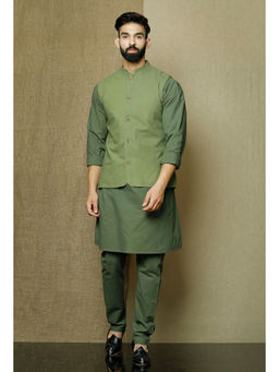Tjori - Olive Nehru Jacket
