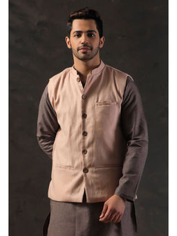 Tjori - Beige Blend Nehru Jacket