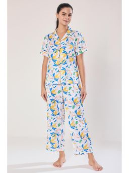 Urban Sundari - Blue Cotton Regular Printed Nightsuit Set