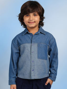 The Tribe Kids - Boys Blue Denim Cotton Casual Shirt
