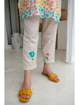 Roza - Pret White Floral Camelia Pants