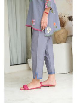 Roza - Pret Grey Solid/Plain Marigold Pants