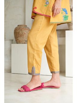 Roza - Pret Yellow Solid/Plain Marigold Pants