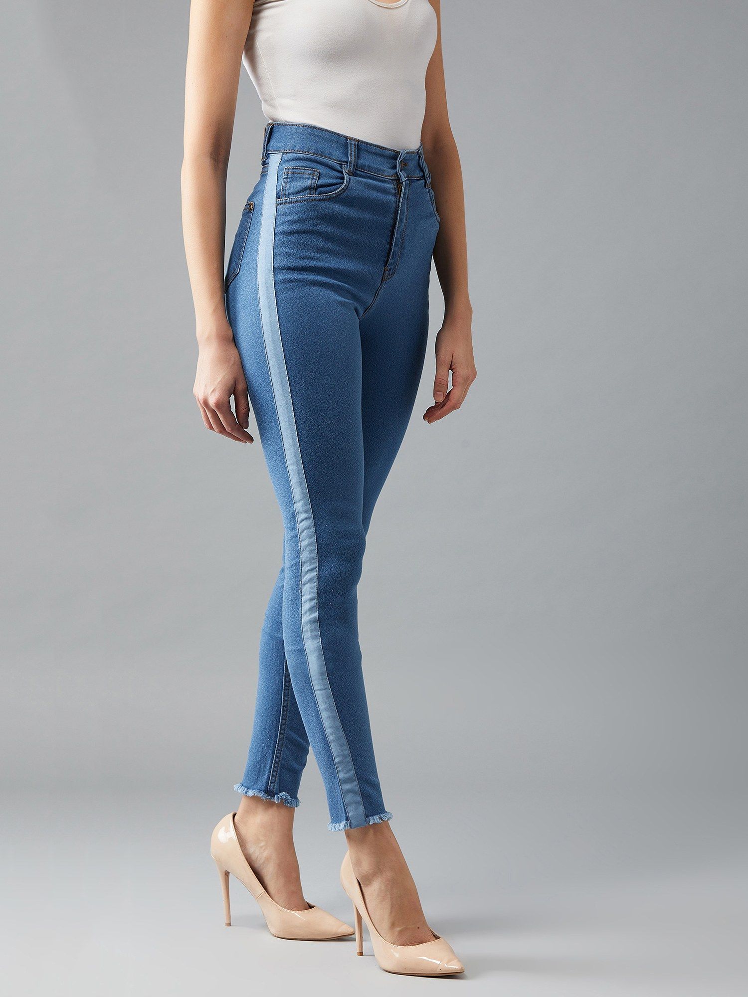 dolce crudo Blue Skinny High Rise Denim Jeans-picture-40