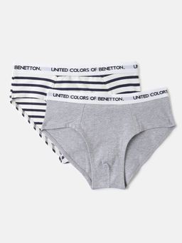 United Colors of Benetton - Boys Multi-Colour Cotton Blend Briefs (Pack of 2)