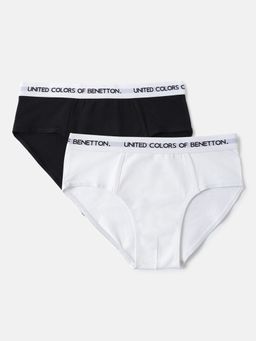 United Colors of Benetton - Boys Multi-Colour Cotton Blend Briefs (Pack of 2)