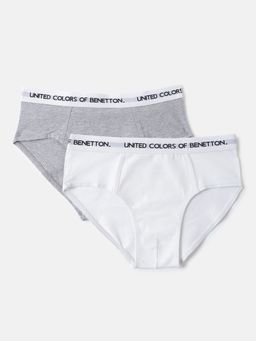 United Colors of Benetton - Boys Multi-Colour Cotton Blend Briefs (Pack of 2)