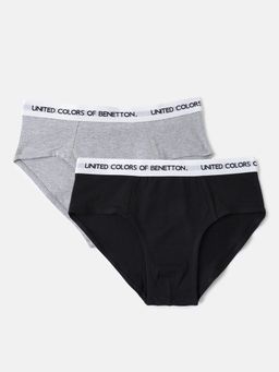 United Colors of Benetton - Boys Multi-Colour Cotton Blend Briefs (Pack of 2)