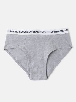 United Colors of Benetton - Boys Grey Cotton Blend Briefs