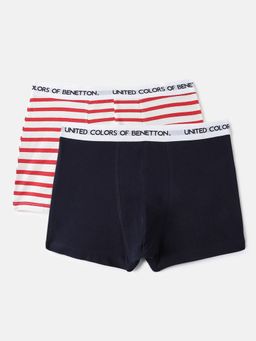 United Colors of Benetton - Boys Multi-Colour Cotton Blend Trunks (Pack of 2)