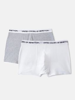 United Colors of Benetton - Boys Multi-Colour Cotton Blend Trunks (Pack of 2)