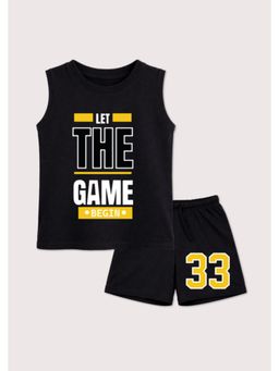 BLUSHES - Unisex Black Cotton T-Shirts with Shorts
