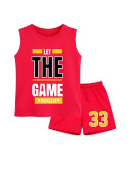BLUSHES - Unisex Red Cotton T-Shirts with Shorts