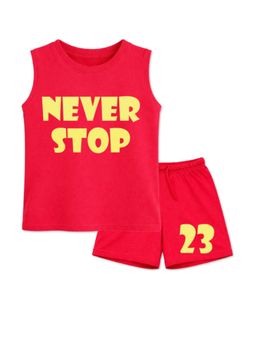 BLUSHES - Unisex Red Cotton T-Shirts with Shorts