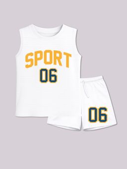 BLUSHES - Unisex White Cotton T-Shirts with Shorts