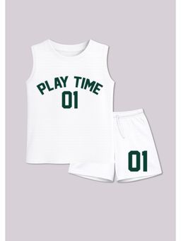 BLUSHES - Unisex White Cotton T-Shirts with Shorts