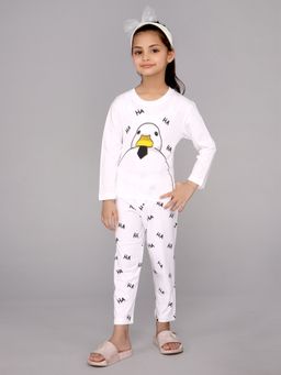 DDOUDDOU - Girls Off White Cotton Top with Pant